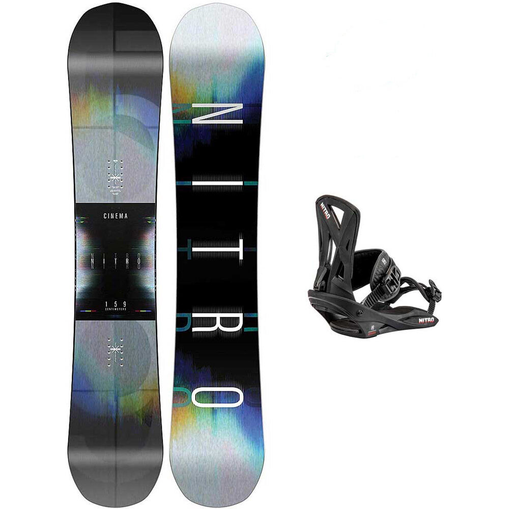 Nitro pack snowboard/ fijaciones adulto CINEMA + STAXX vista frontal