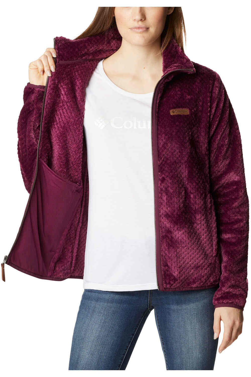 Columbia forro polar mujer FIRE SIDE II SHERPA FZ vista detalle