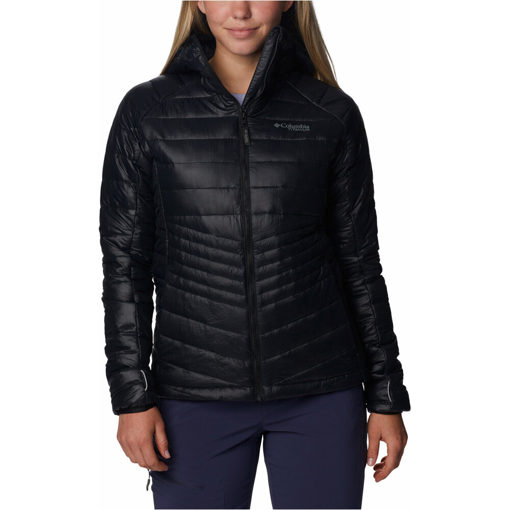 Prisión étnico Publicación Columbia Platinum Peak Hooded Jacket negro chaqueta outdoor mujer | Forum  Sport