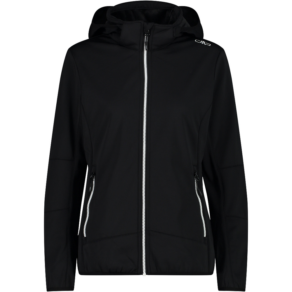 Woman jacket zip hood chaqueta softshell mujer Negro (36)