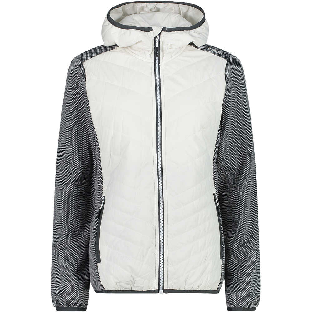 Woman jacket hybrid fix hood chaqueta outdoor mujer Blanco (42)