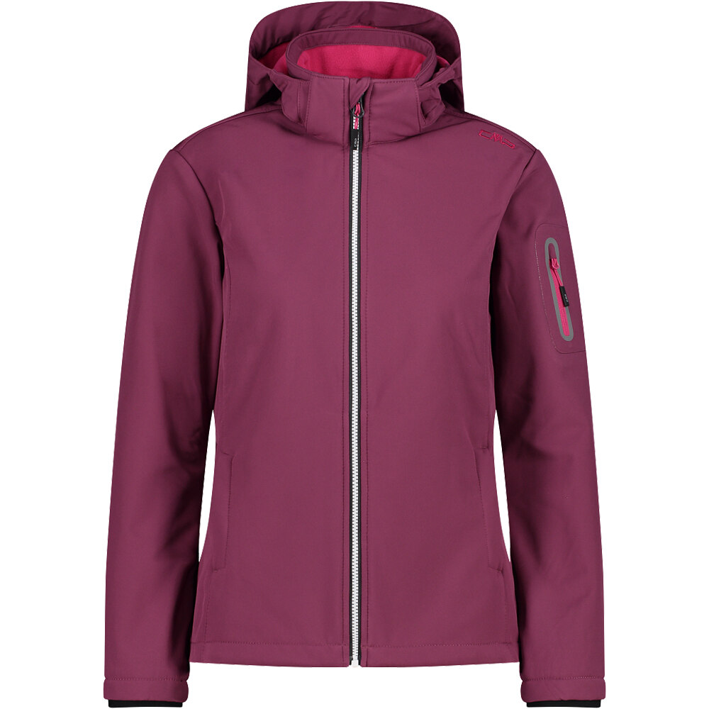 Woman jacket zip hood chaqueta softshell mujer Granate (38)
