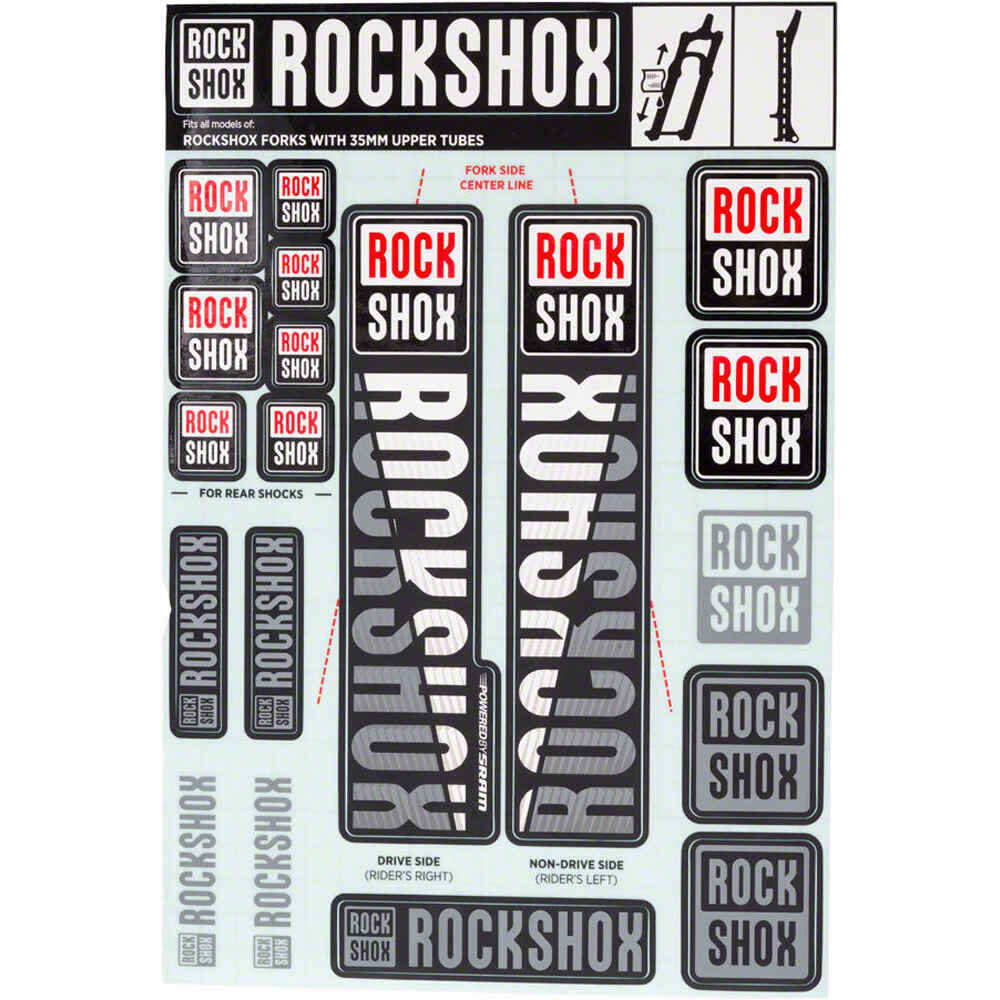 Rock Shox protector bicicleta RS REC KIT ADHESIVOS BARRA 35MM 2018 vista frontal