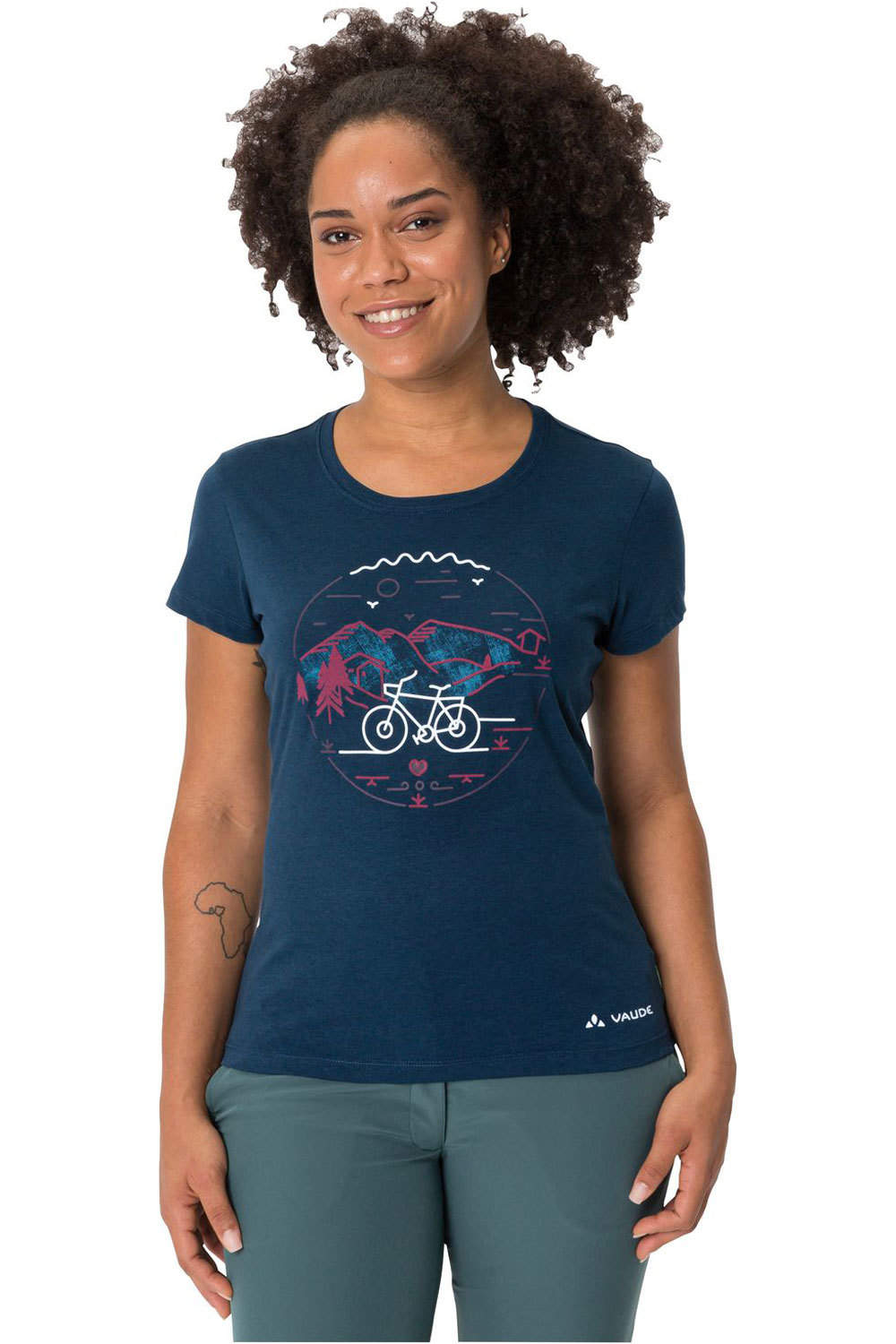Vaude camiseta montaña manga corta mujer Women  s Cyclist T-Shirt V vista frontal
