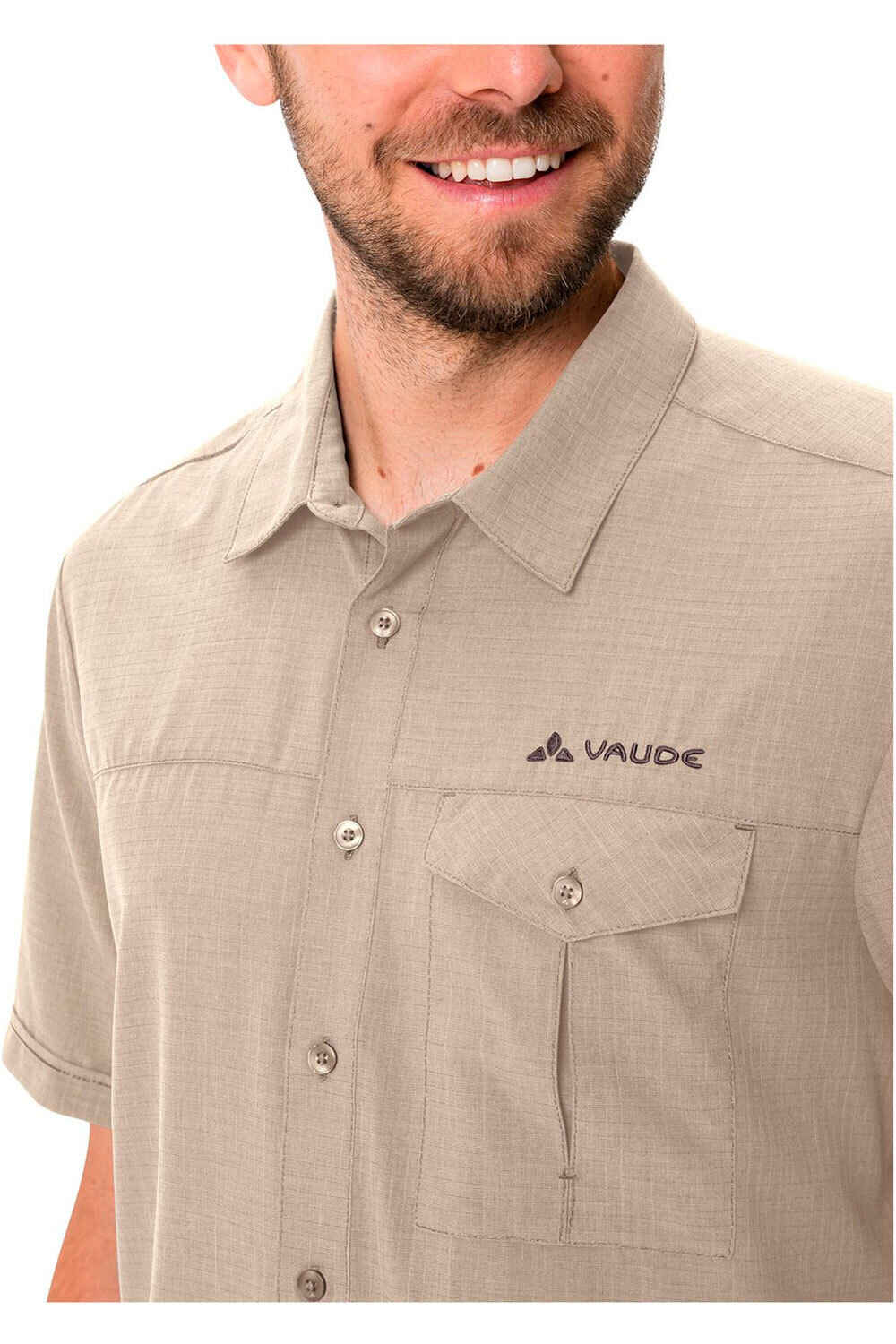 Vaude camisa montaña manga corta hombre Men's Rosemoor Shirt II vista detalle