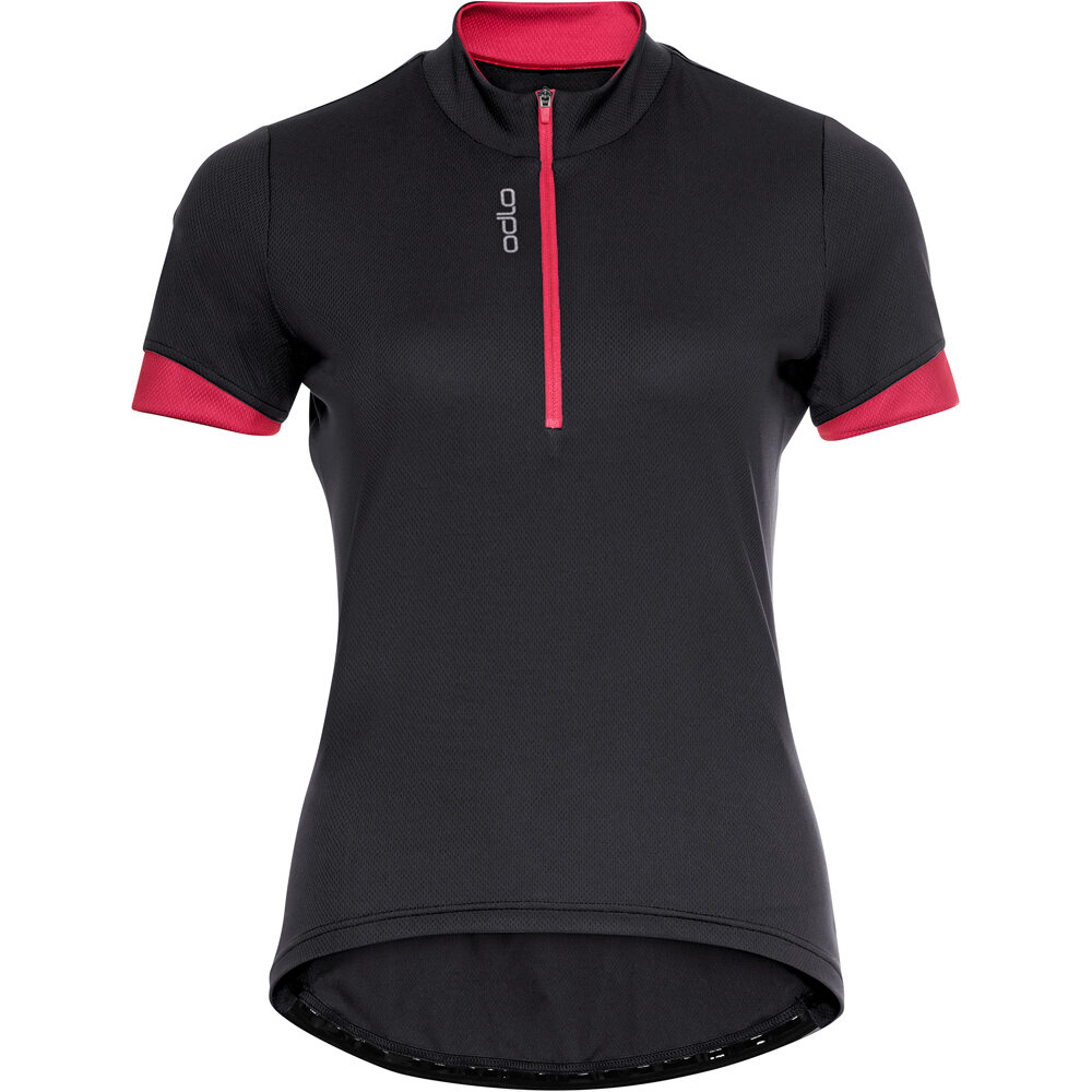 Odlo maillot manga corta mujer T-shirt s/u collar s/s 1/2 zip ESSENTIAL vista frontal