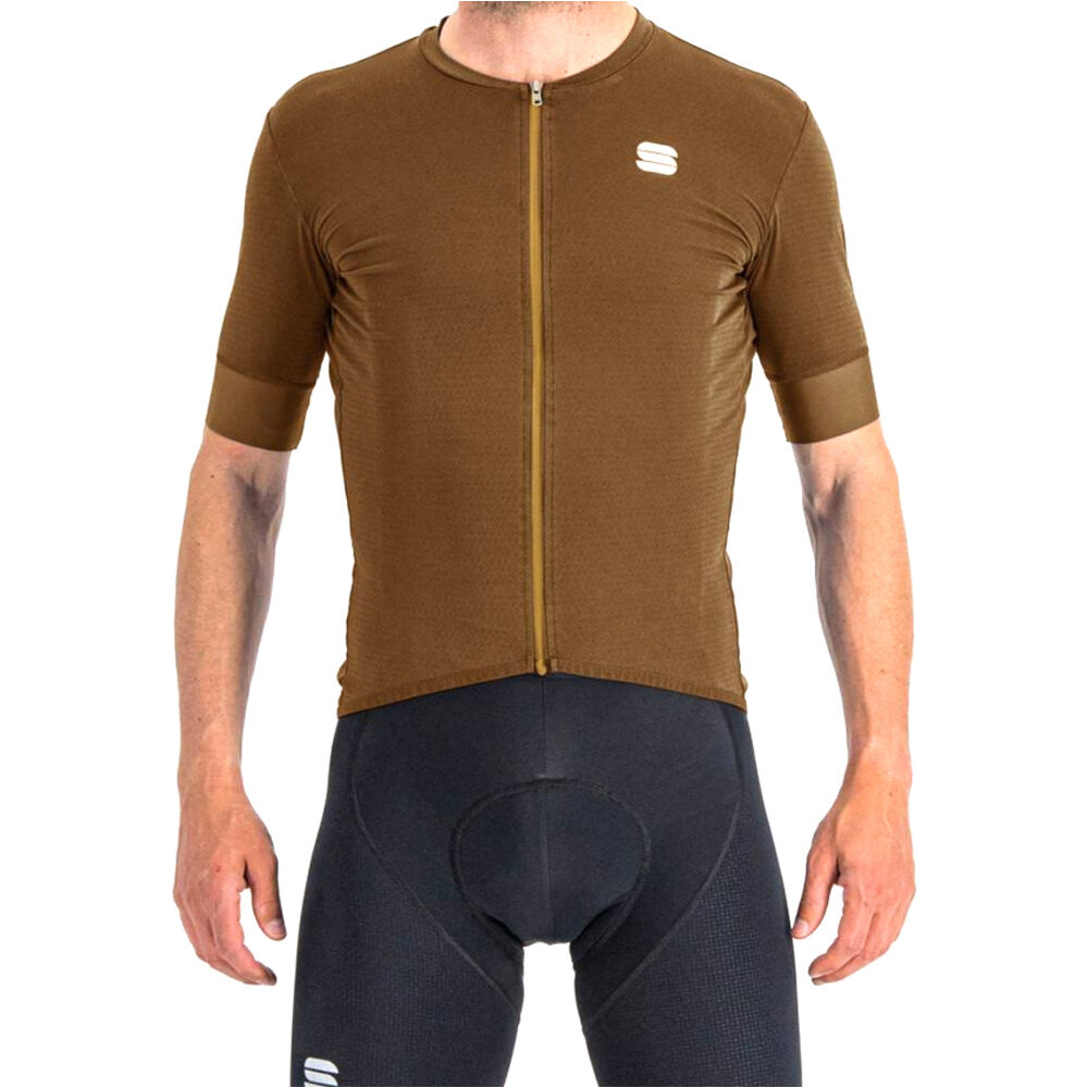 Monocrom maillot manga corta hombre Marron (XL)