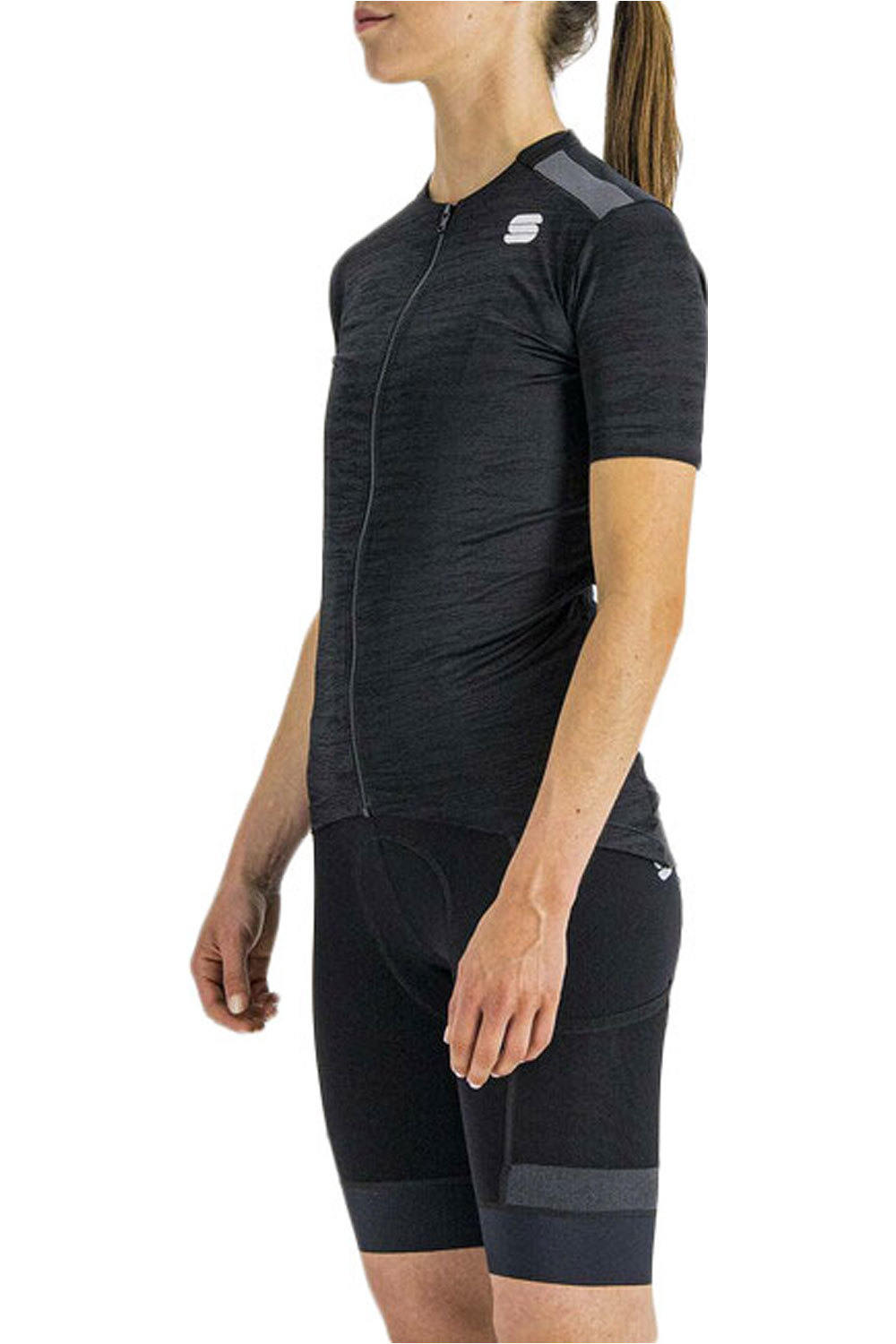 Supergiara maillot manga corta mujer Negro (M)