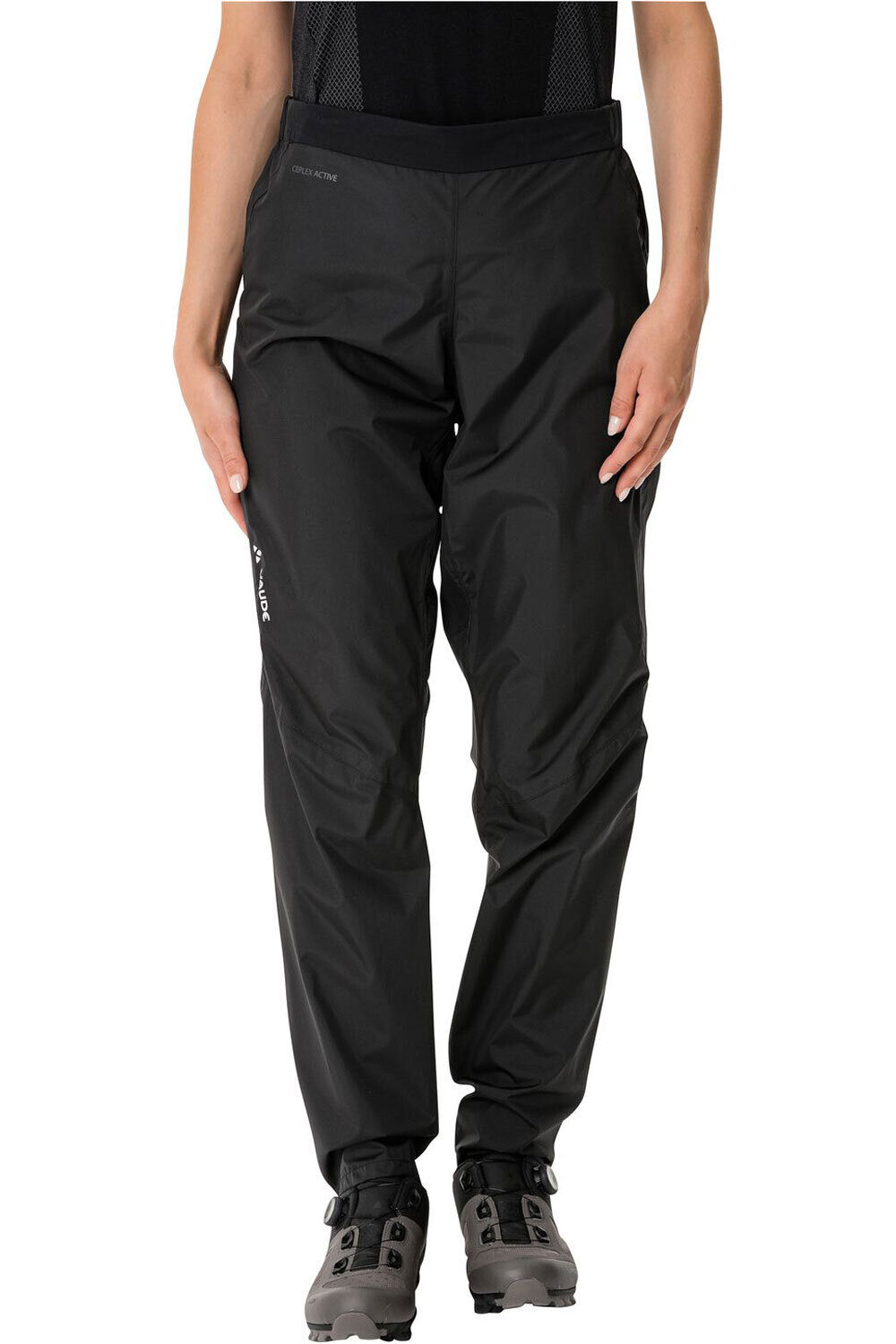 Vaude pantalón largo ciclismo mujer Women's Kuro Rain Pants vista frontal