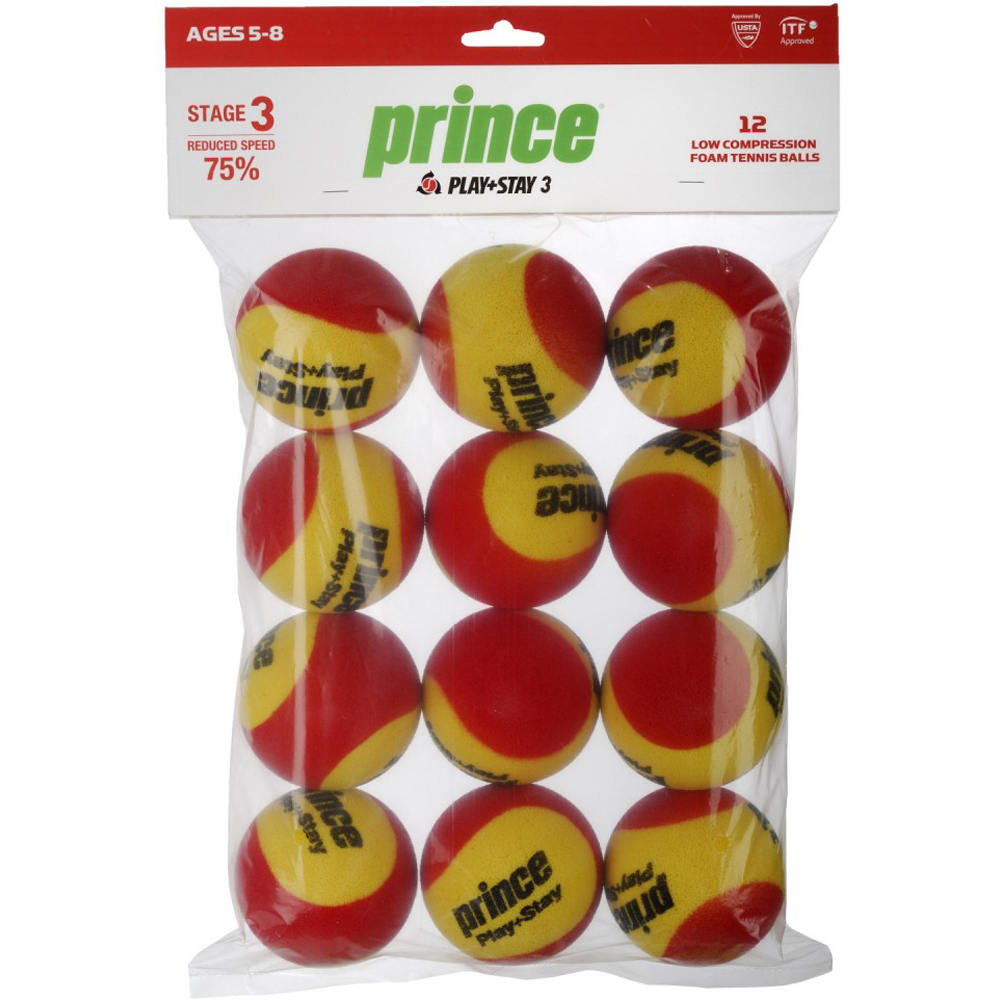 Prince bolsa 12 bolas play stay stage 3 foam pelota tenis
