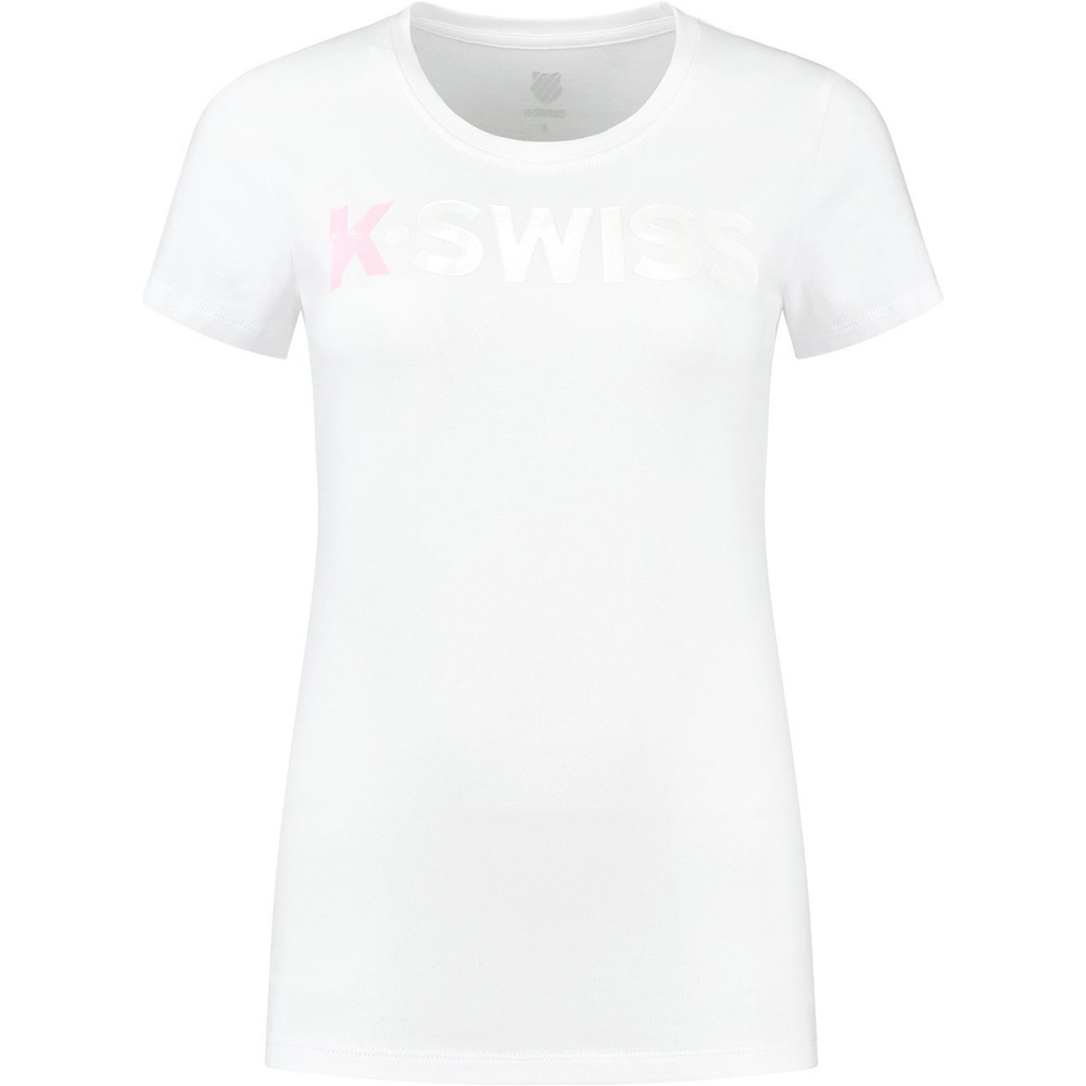 K-Swiss camiseta tenis manga corta mujer HYPERCOURT LOGO 2 vista frontal