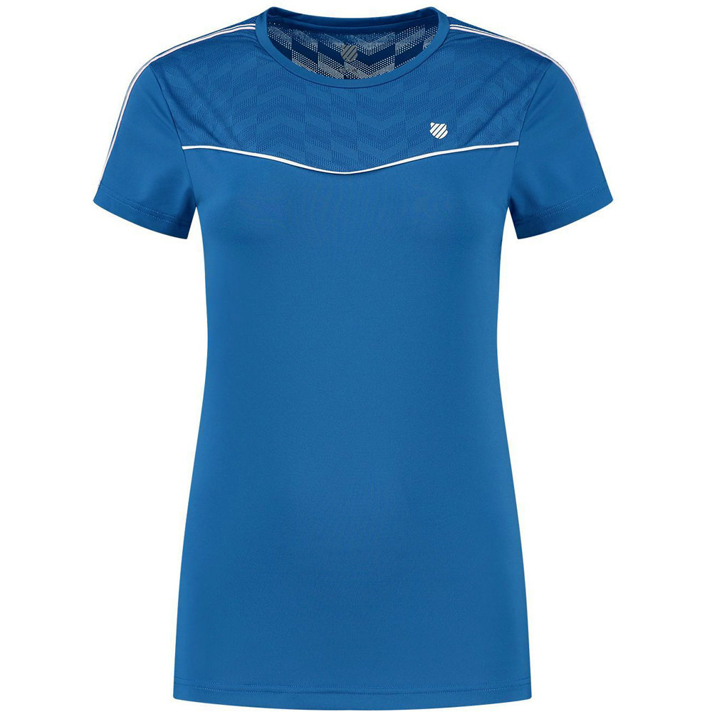 K-Swiss camiseta tenis manga corta mujer HYPERCOURT ROUNDNECK vista frontal