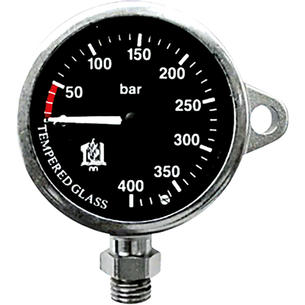 Tecnomar manometro c/enganche 400 bar dial negro