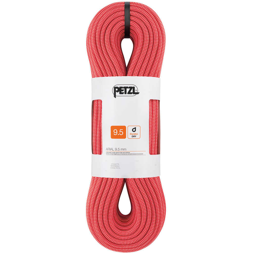 Petzl cuerda escalada CORDE ARIAL 9.5 MM ROUGE 60m vista frontal