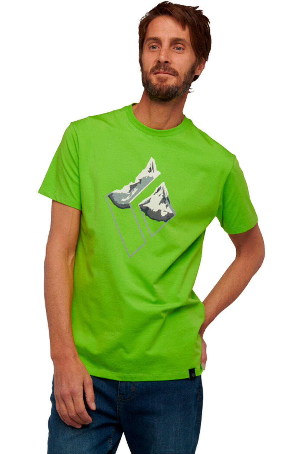 Mountain logo ss tee camiseta montaña manga corta hombre Verde (XL)