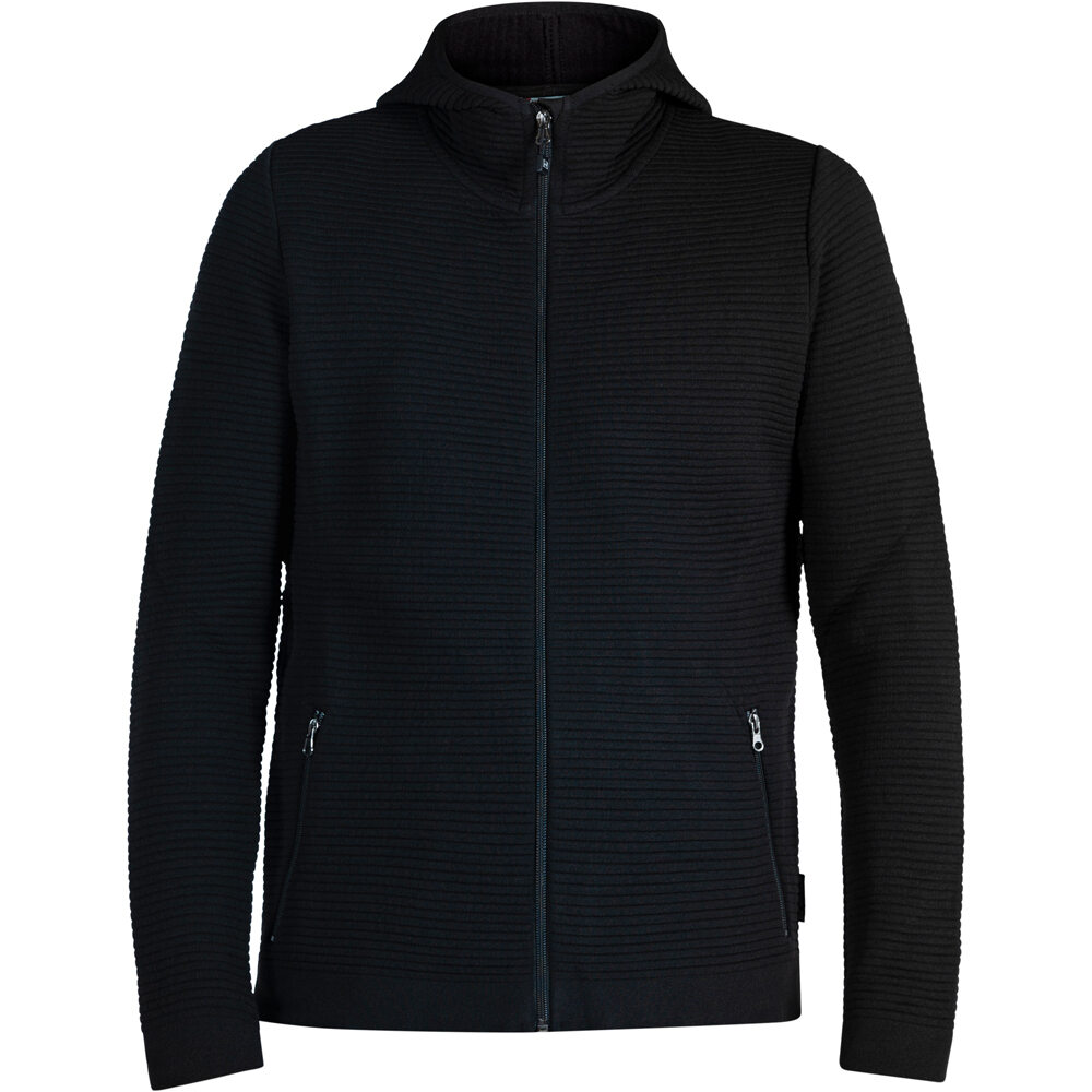 Man hfull zip camisa montaña manga corta hombre Negro (L)