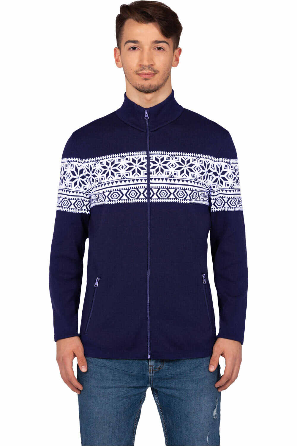 Man full zip forro polar hombre Azul (M)