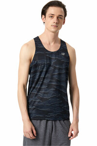 New Balance camiseta entrenamiento sin mangas hombre Printed Accelerate Singlet vista frontal