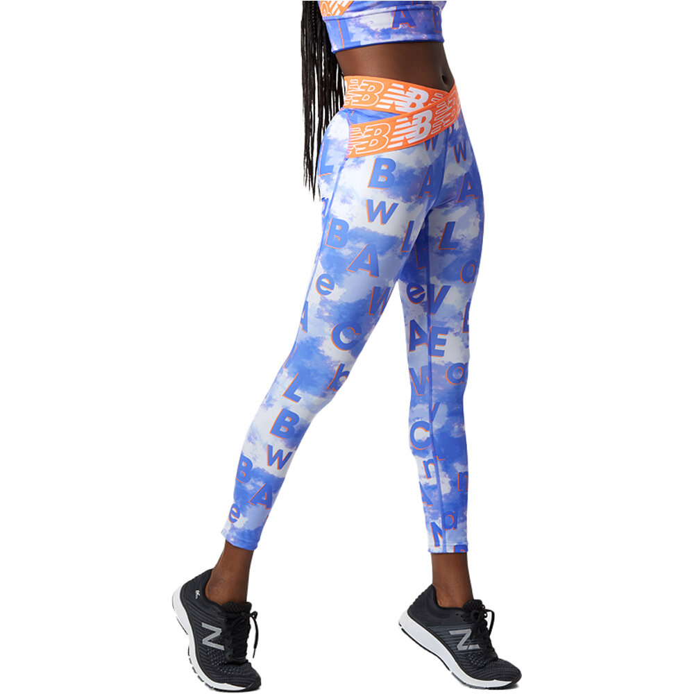 New Balance malla larga running mujer Relentless Crossover Printed High Rise 7/8 Tight vista trasera