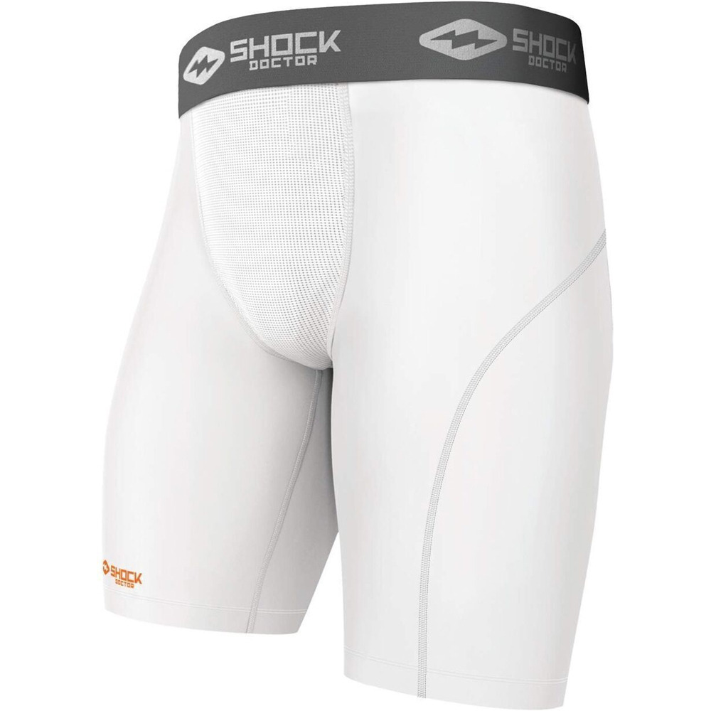 Shock Doctor rodillera fitness Compression Short with Cup Pocket vista frontal