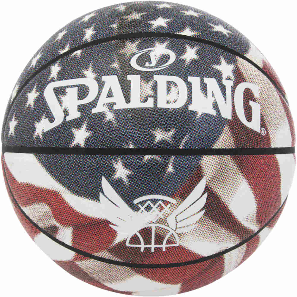 Spalding balón baloncesto Trend Stars Stripes Sz7 Composite Basket vista frontal