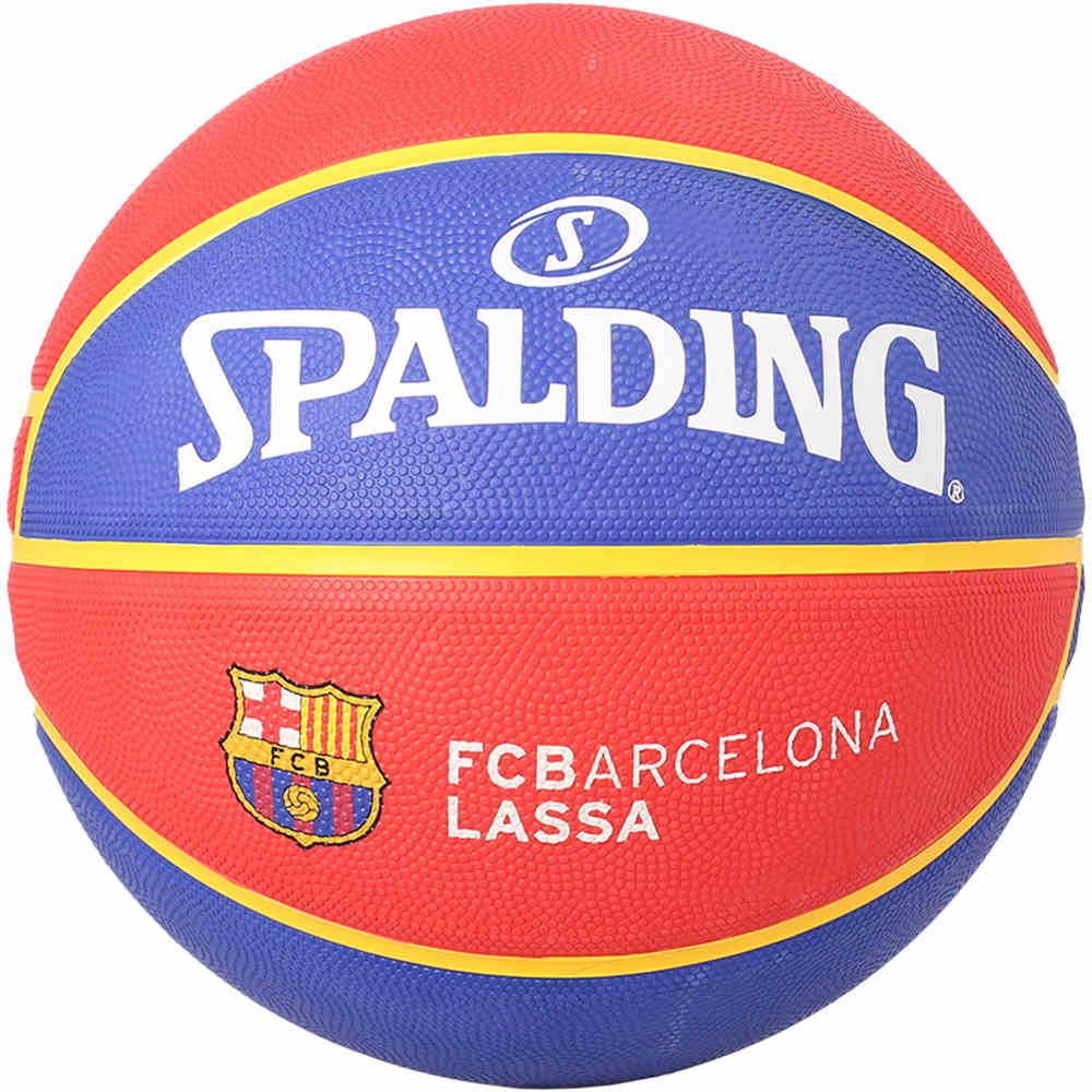 Spalding balón baloncesto FC Barcelona Sz7 Rubber Basketbal EL TEA vista frontal