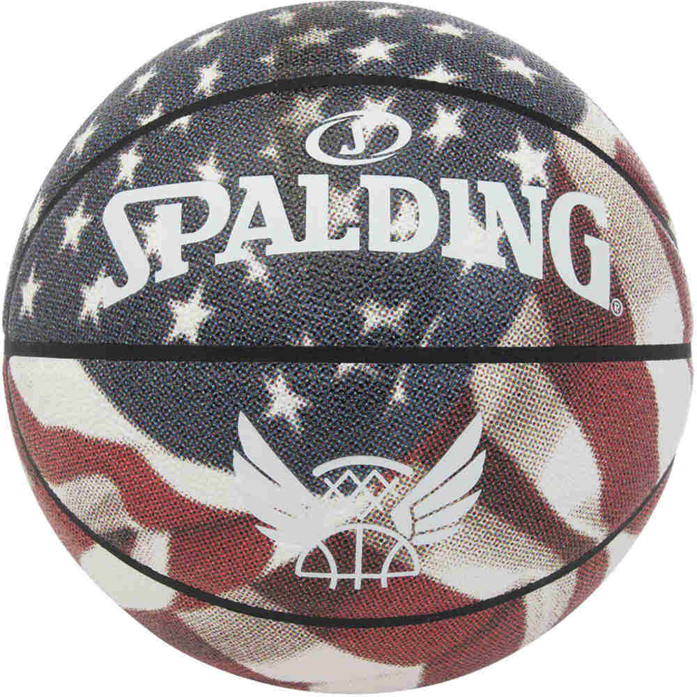 Spalding balón baloncesto Trend Stars Stripes Sz7 Rubber Basketbal vista frontal
