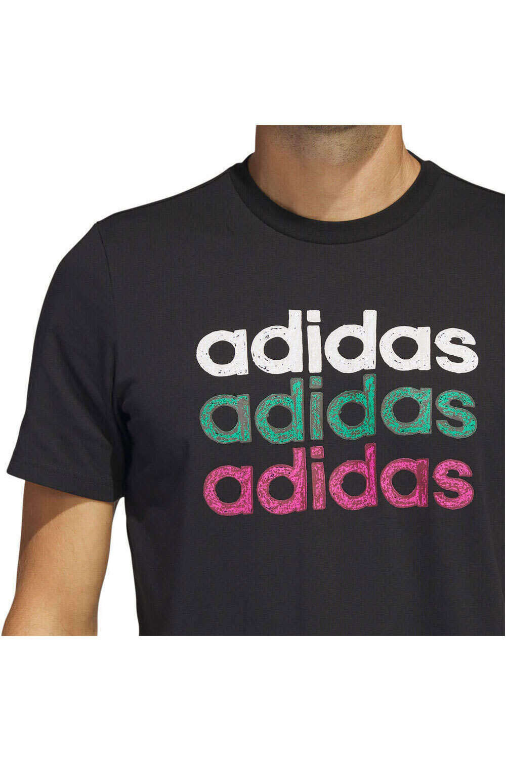 adidas camiseta manga corta hombre Multi Linear Sportswear Graphic de manga corta vista detalle