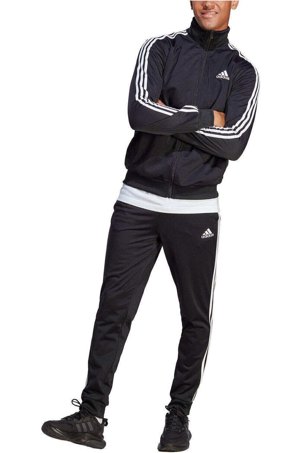 adidas chándal hombre Sportswear Basic 3 bandas Tricot vista frontal