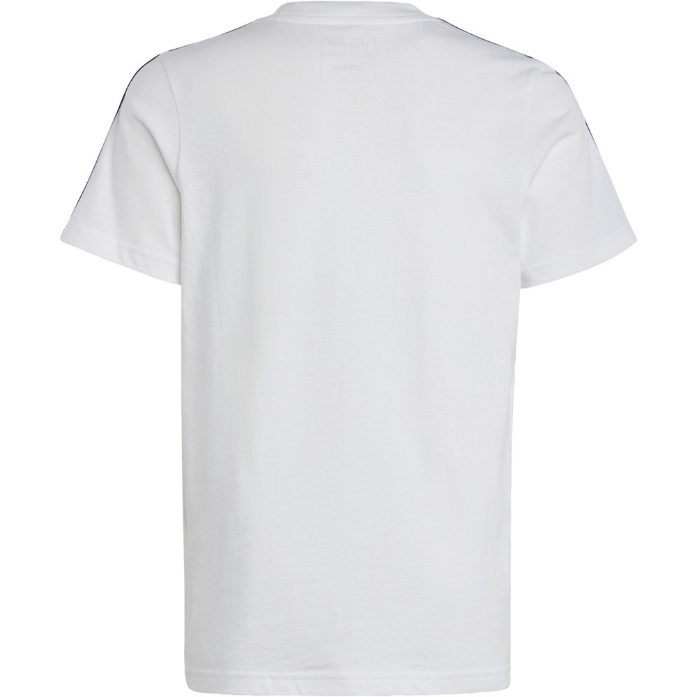 adidas camiseta manga corta niño Essentials 3 bandas Cotton vista trasera