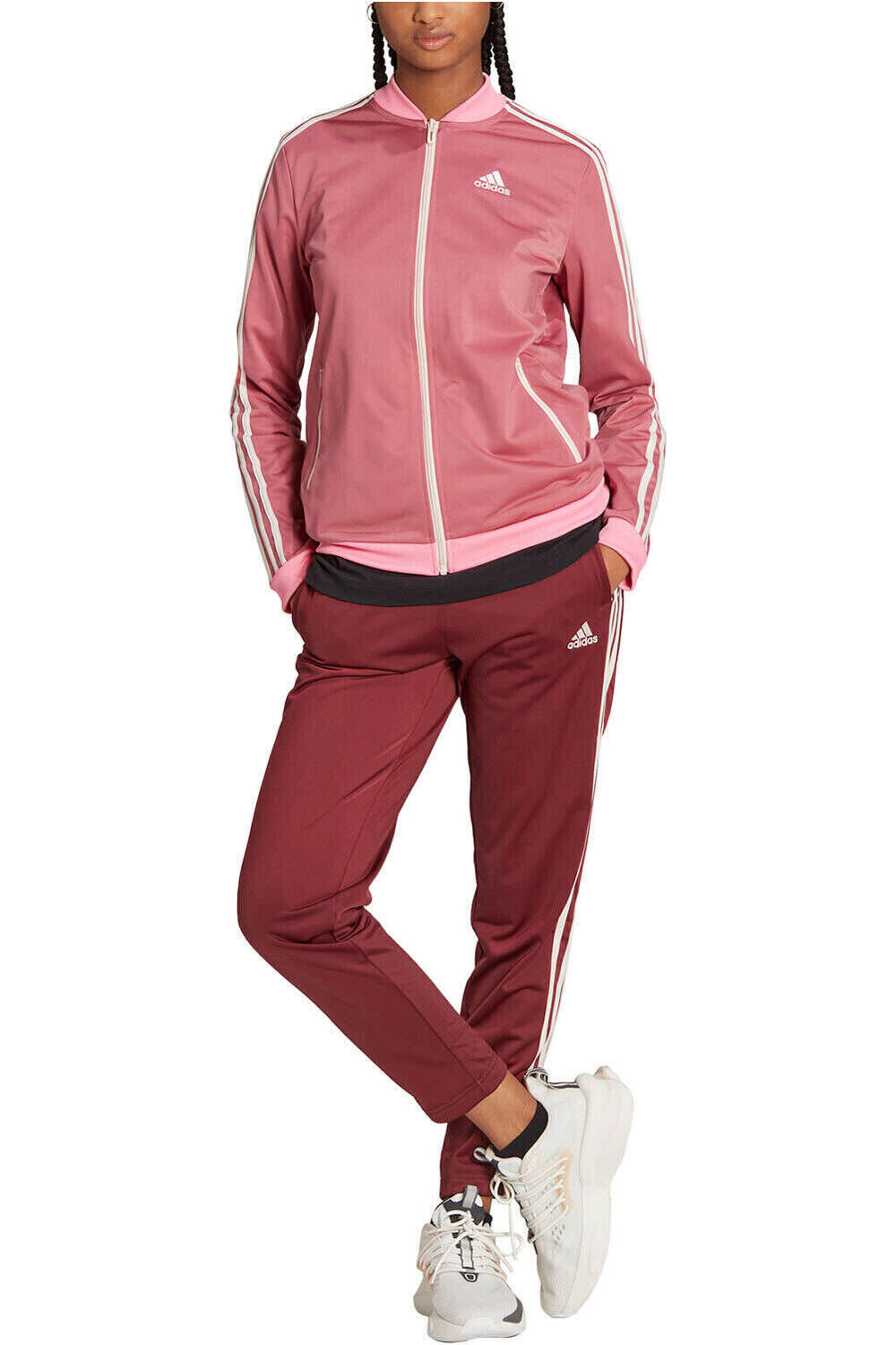 adidas chándal mujer Essentials 3 bandas vista frontal