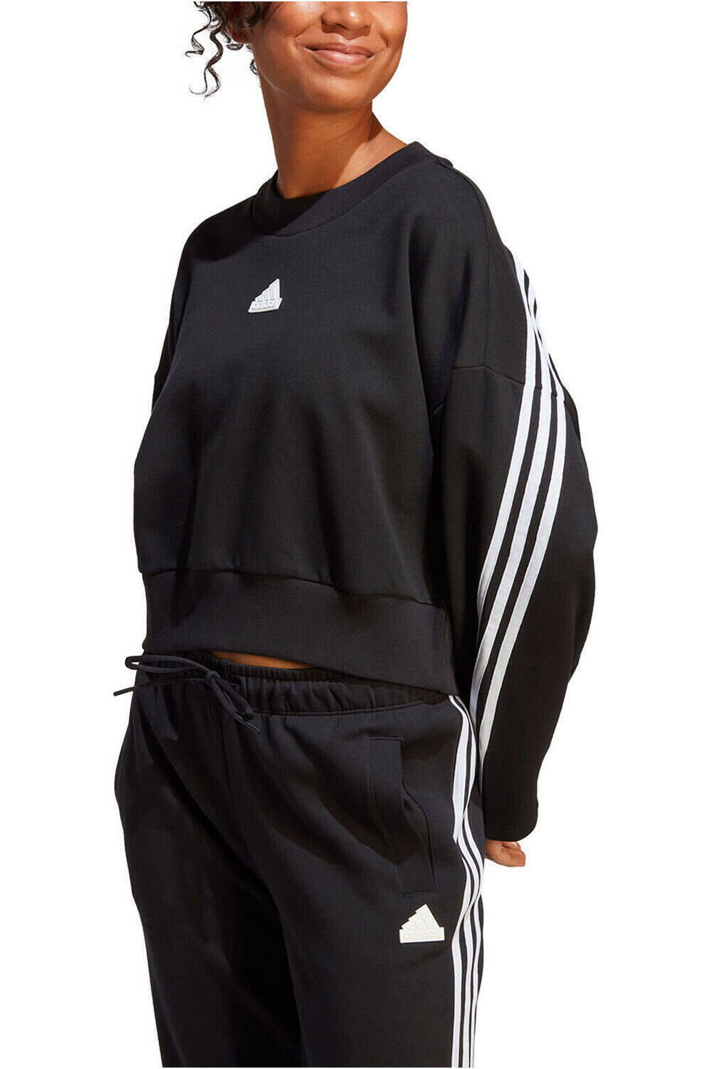 Future icons 3 bandas sudadera mujer Negro (M)