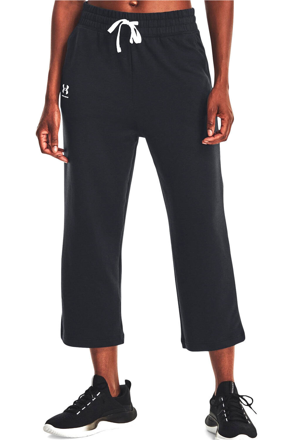 Under Armour pantalón mujer UA Rival Terry Flare Crop vista frontal