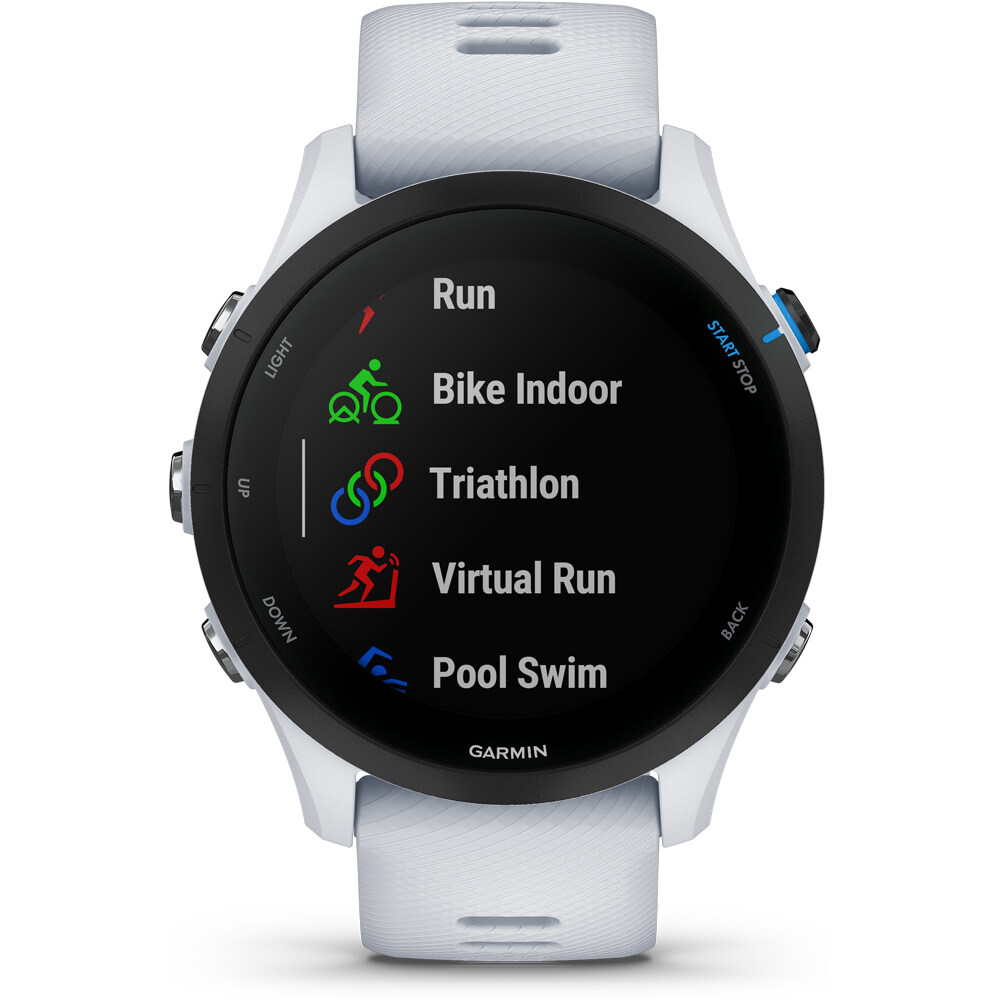 Garmin pulsómetros con gps Forerunner 255 Music Blanco 04