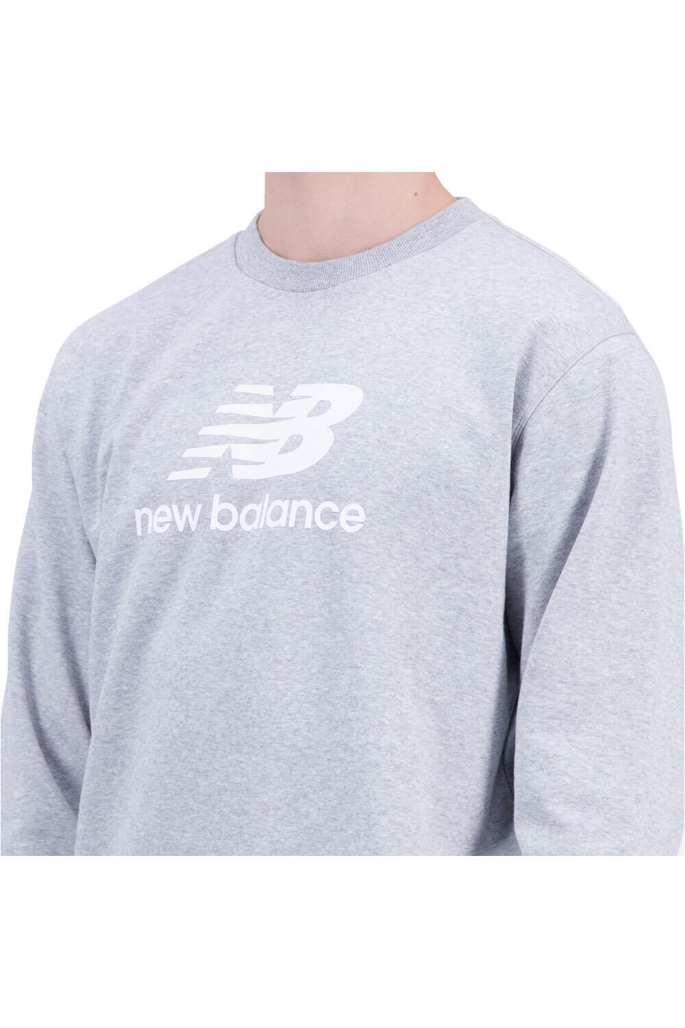 New Balance sudadera hombre Essentials Stacked Logo FT Crewneck 03