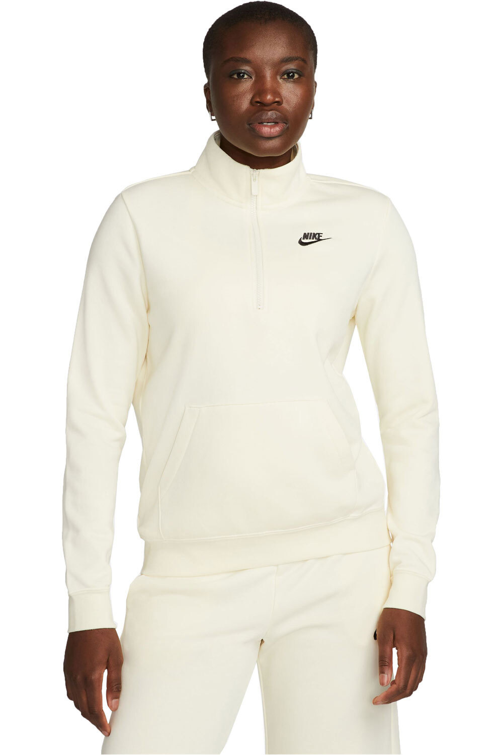 Nike sudadera mujer W NSW CLUB FLC STD QZ vista frontal