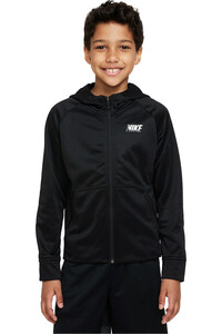 Nike camiseta entrenamiento manga larga niño B NK TF HOODIE FZ GFX 1 vista frontal