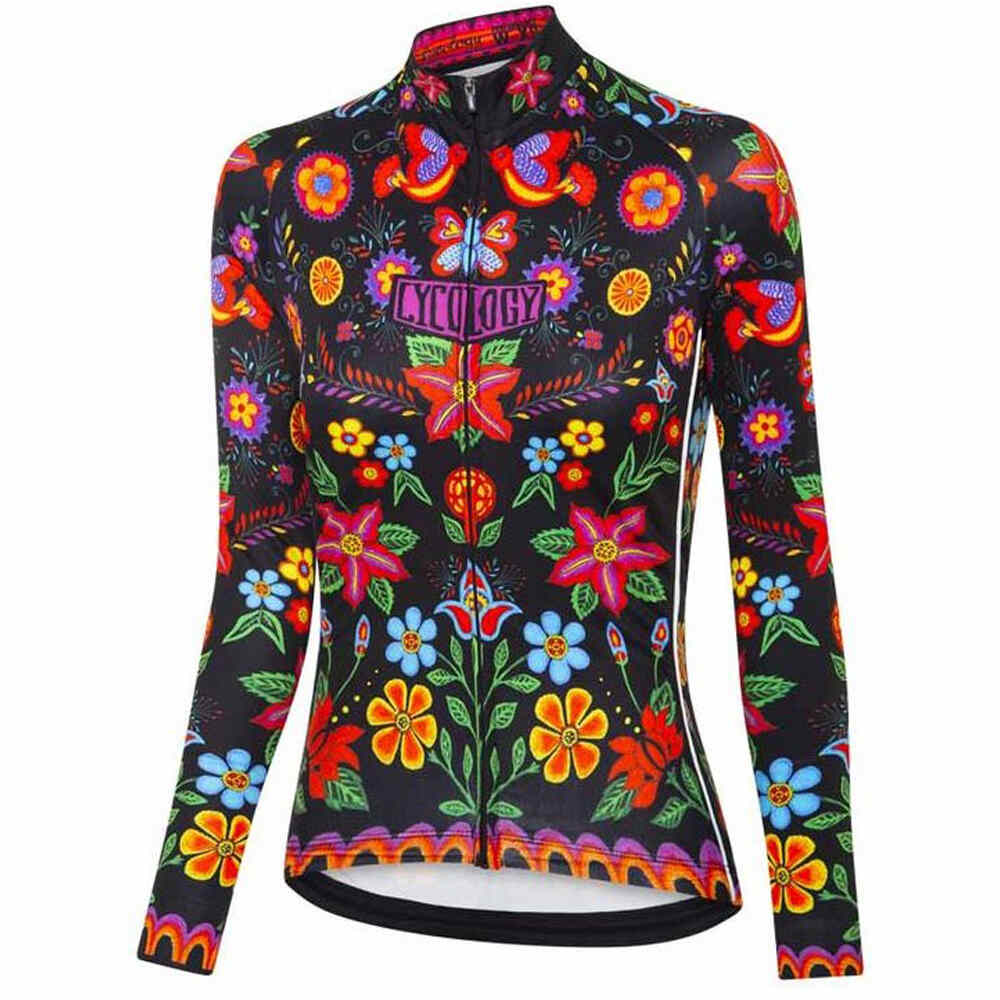 Cycology maillot manga larga mujer Frida Black W Long Sleeve Cycling Jersey vista frontal