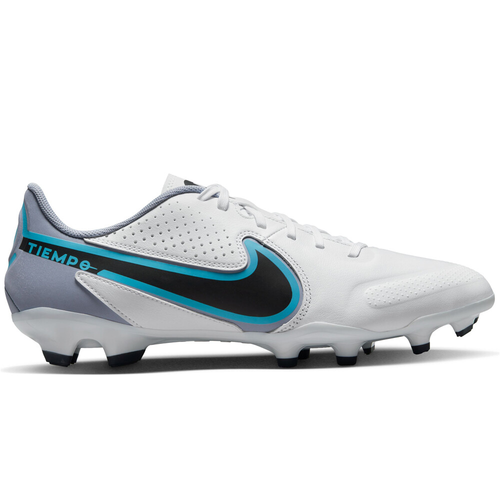 Nike botas de futbol cesped artificial TIEMPO LEGEND 9 ACADEMY FG/MG BLAZ lateral exterior