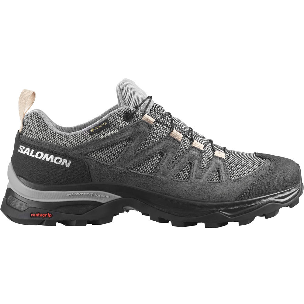 Salomon zapatilla trekking mujer X WARD LEATHER GTX W lateral exterior