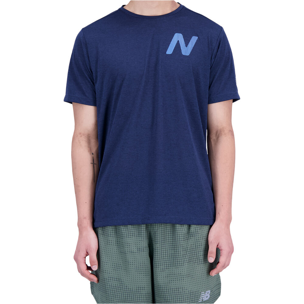 Graphic impact run camiseta técnica manga corta hombre Marino