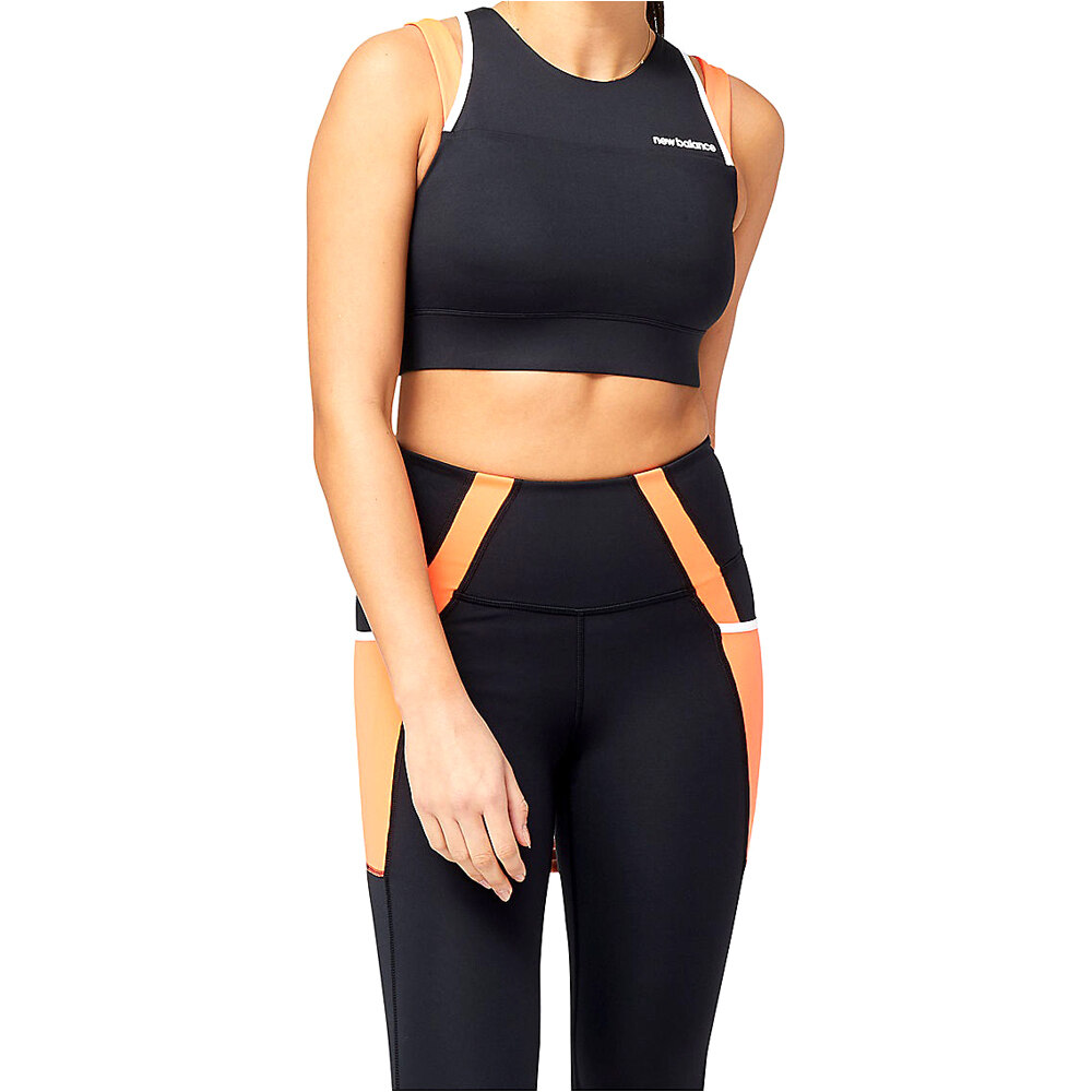 Shape shield crop body running mujer Naranja (M)