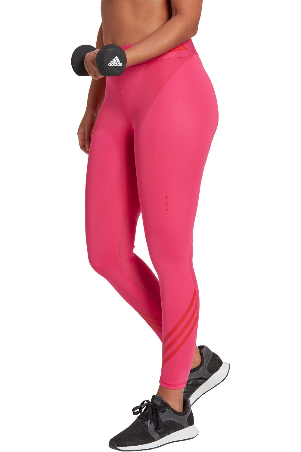 adidas pantalones y mallas largas fitness mujer Techfit 3 bandas vista frontal