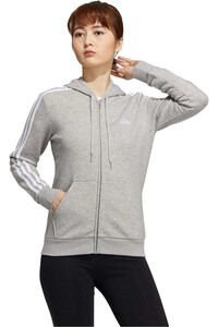 adidas sudadera mujer Essentials Fleece 3 bandas con capucha vista frontal