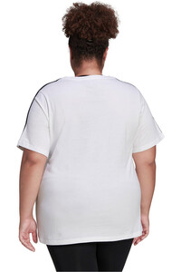 adidas camiseta manga corta mujer Essentials Slim 3 bandas (Tallas grandes) vista trasera