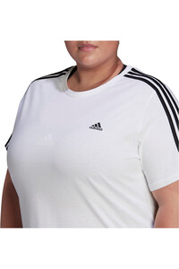 adidas camiseta manga corta mujer Essentials Slim 3 bandas (Tallas grandes) vista detalle