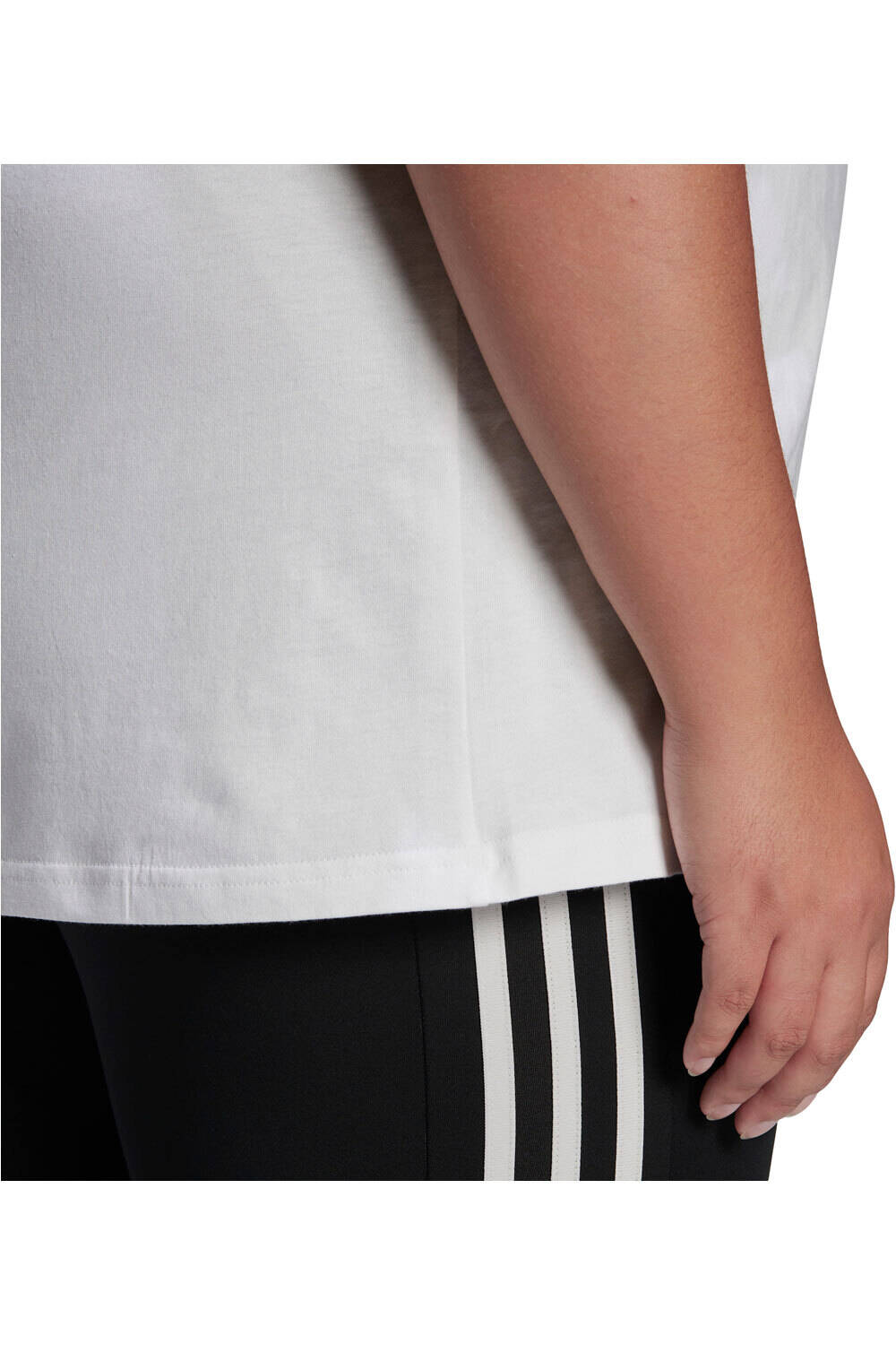 adidas camiseta manga corta mujer Essentials Slim 3 bandas (Tallas grandes) 03