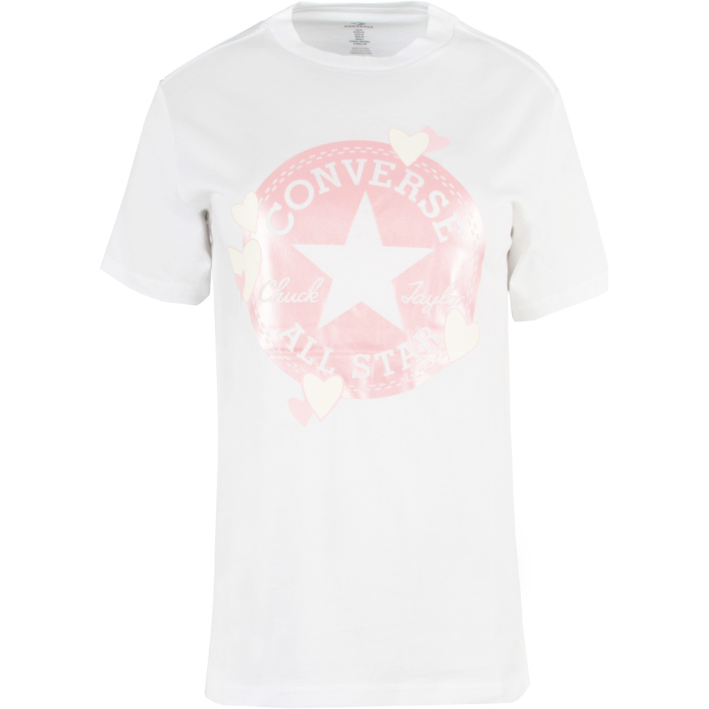 Converse camiseta manga corta mujer RADIATING LOVE SS SLIM GRAPHIC TEE 1 vista frontal