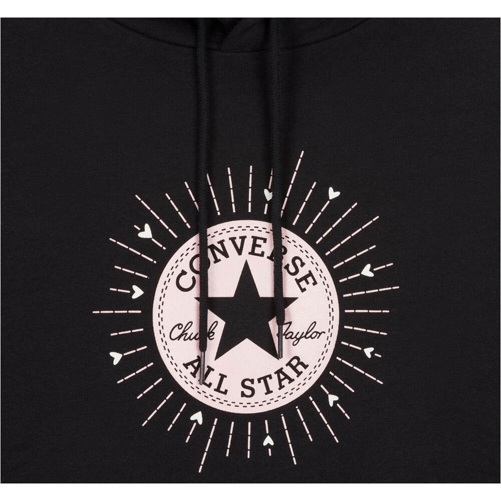 Converse sudadera mujer RADIATING LOVE CLASSIC FIT HOODIE vista detalle