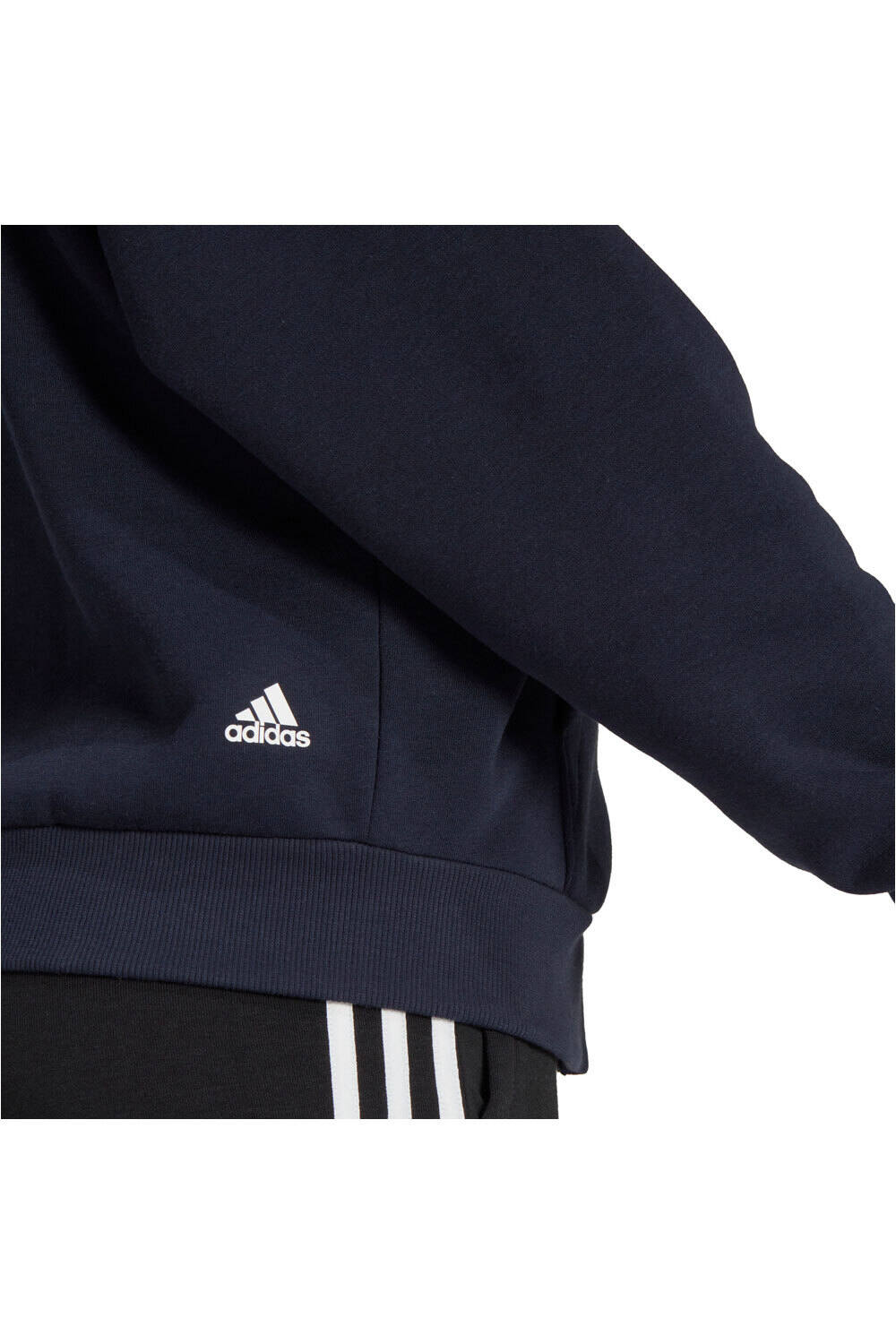 adidas sudadera mujer Essentials Pinstripe Block Fleece Full-Zip Loose Fit (con capucha) vista detalle